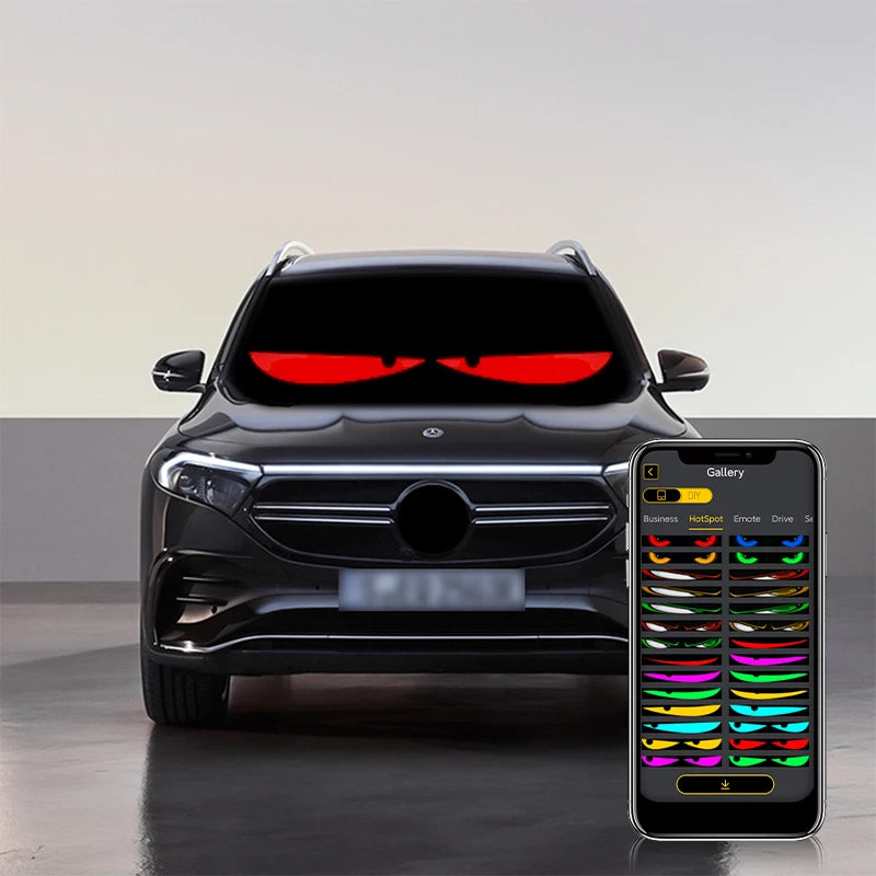 LED Devil Eye Car Display – Programmable RGB Matrix, Bluetooth App Control, IP65, 6 Sizes