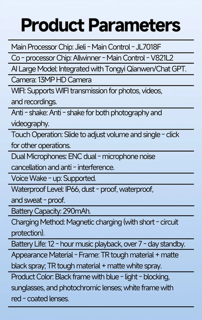W620 Pro AI Smart Glasses – 4K Camera, Bluetooth 5.3 & Real-Time Translation