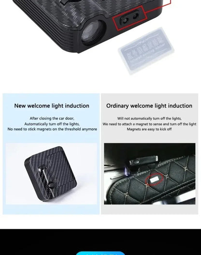 Wireless HD Laser Car Door Projector – Auto Sensor, No Wiring, Battery Powered, 2/4pcs