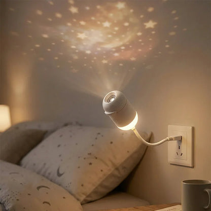 Dual-Mode Mini Galaxy Projector – Night Light + Starry Sky, Warm Atmosphere, Up to 24 Slides