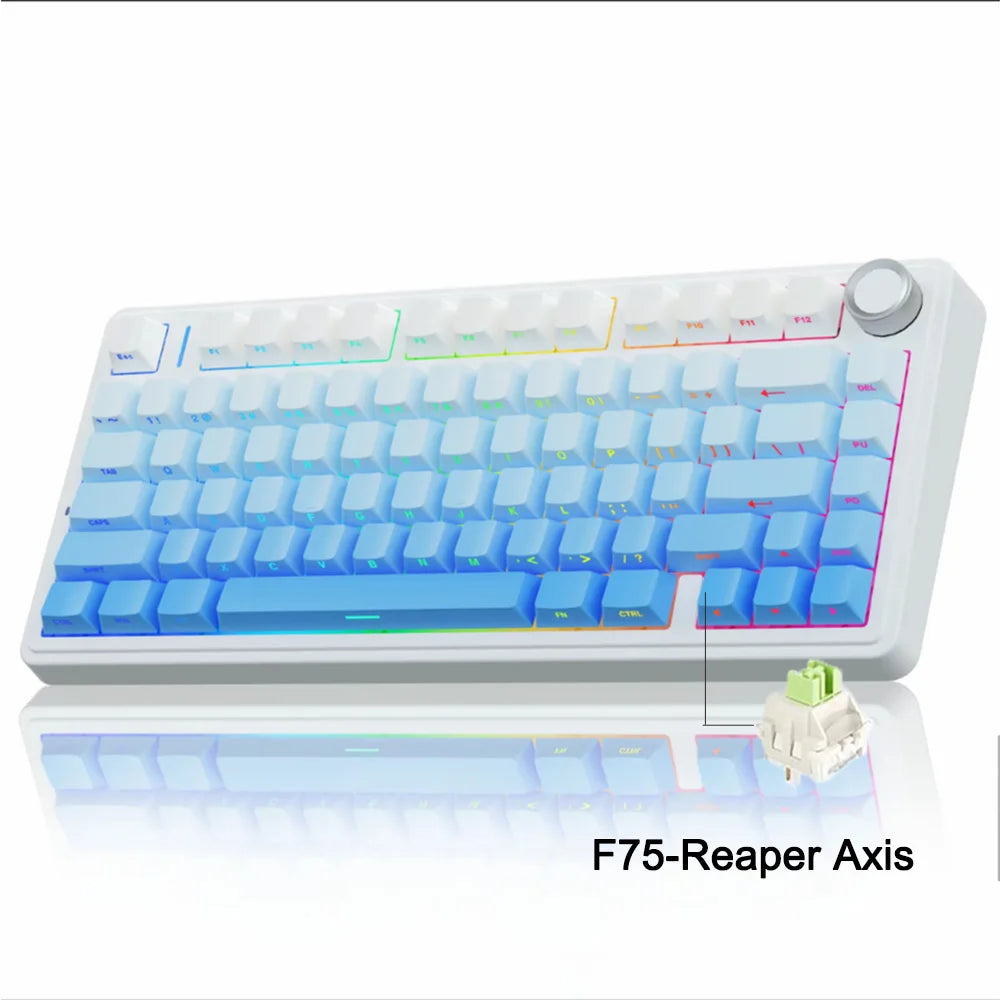 AULA F75 Mechanical Gaming Keyboard – 75%, Triple Mode, RGB, Hot-Swap, Gasket Mount
