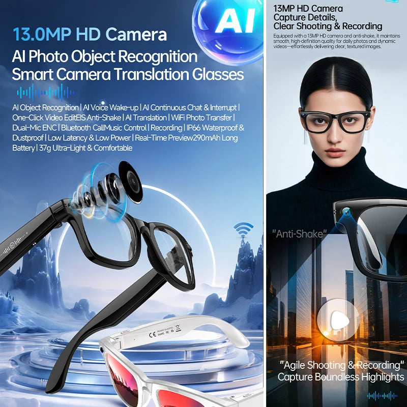 W620 Pro AI Smart Glasses – 4K Camera, Bluetooth 5.3 & Real-Time Translation