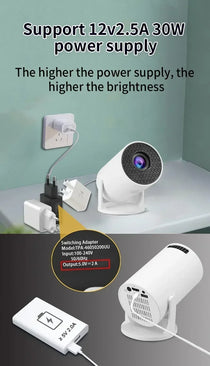 BKHK HY300 Mini Portable Projector – 1080P, 8000LM, 150”, Android, WiFi, Bluetooth