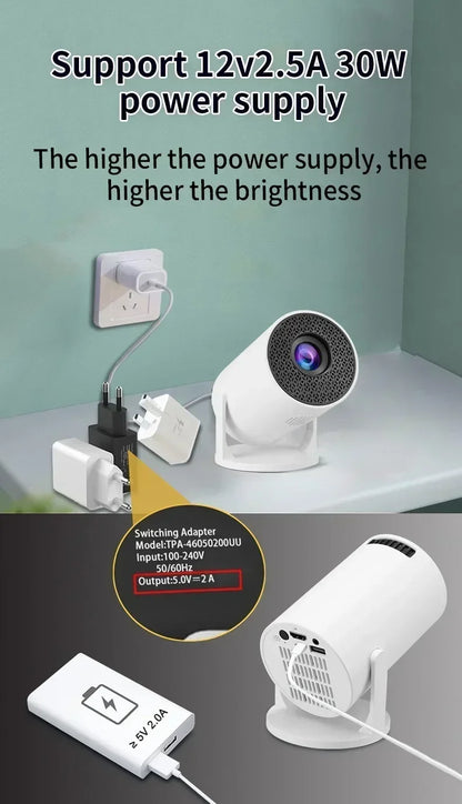 BKHK HY300 Mini Portable Projector – 1080P, 8000LM, 150”, Android, WiFi, Bluetooth