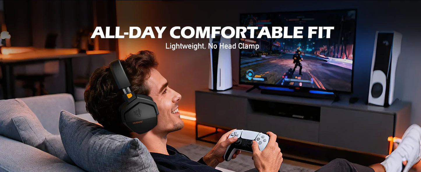 NUBWO G06 Wireless Gaming Headset – 2.4GHz + BT 5.3, 100H Battery, PS5/PS4/PC/Switch