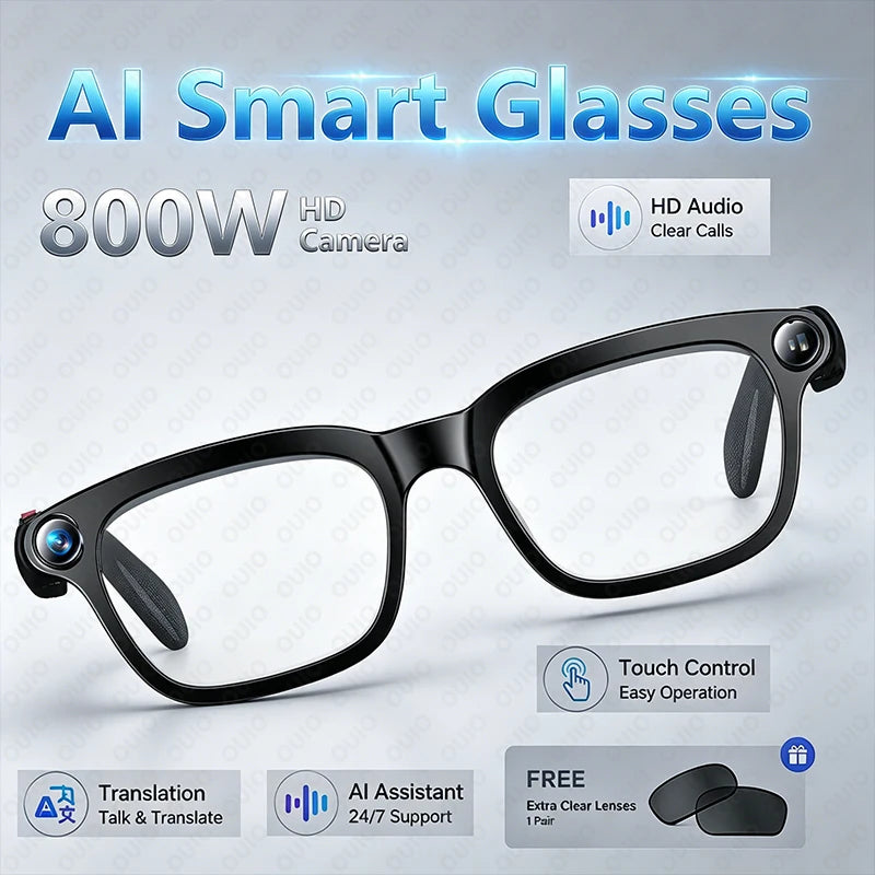 AI Smart Glasses M08 – HD Camera, Translation & Voice Assistant