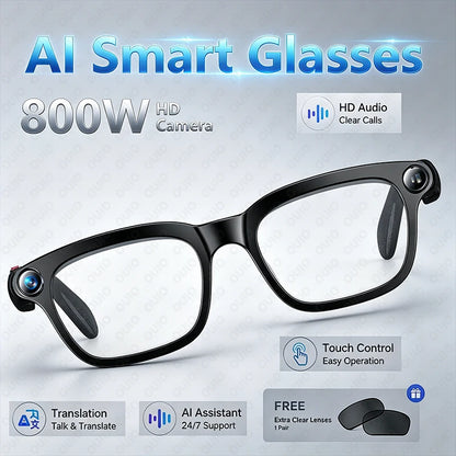 AI Smart Glasses M08 – HD Camera, Translation & Voice Assistant