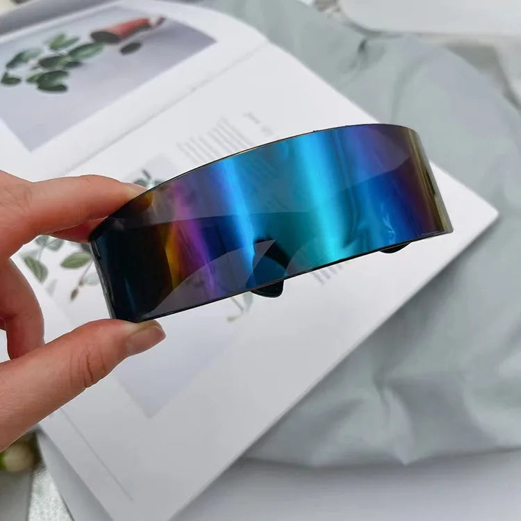 RMM Futuristic Narrow Visor Sunglasses – Mirror Lens, Unisex, 13 Color Options