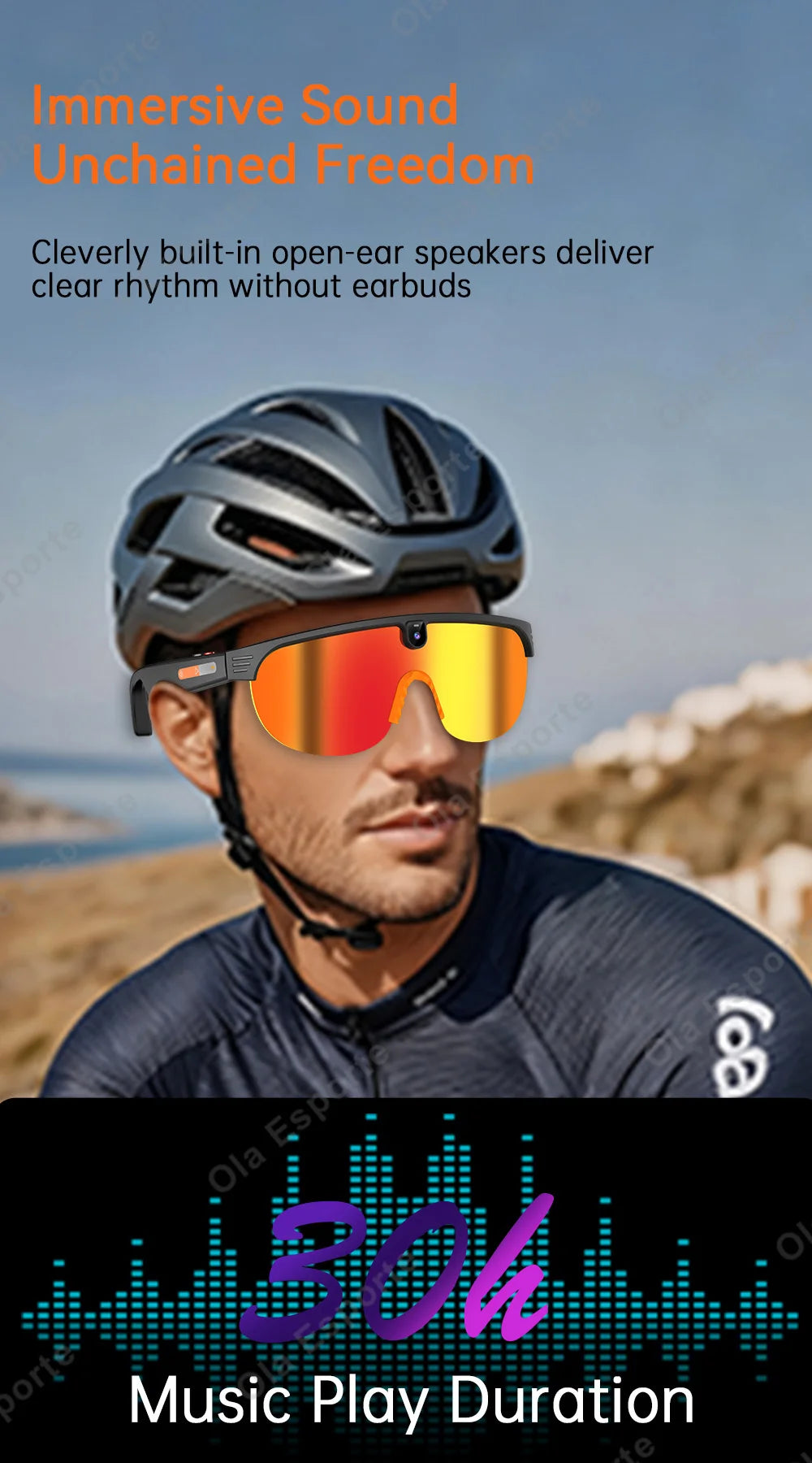 Ola Esporte AI Smart Cycling Glasses – 800MP Sony Camera, 1200P Video & Real-Time Translation