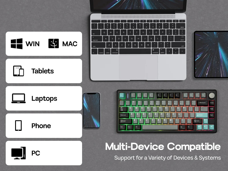 EPOMAKER TH80 V2 Mechanical Keyboard – 75%, Tri-Mode, 8000mAh, Gasket Mount, RGB