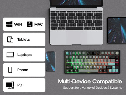 EPOMAKER TH80 V2 Mechanical Keyboard – 75%, Tri-Mode, 8000mAh, Gasket Mount, RGB