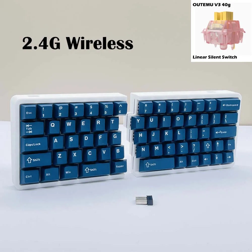SZRKBD W64 Split Ergonomic Mechanical Keyboard – 2.4G Wireless, Hot-Swap, VIAL