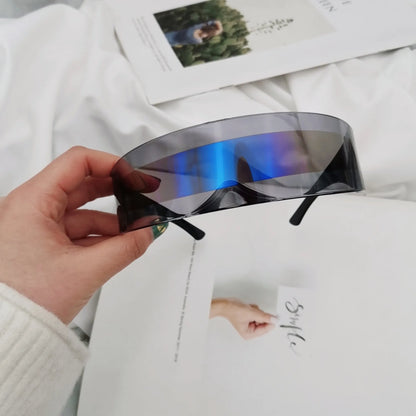 RMM Futuristic Narrow Visor Sunglasses – Mirror Lens, Unisex, 13 Color Options