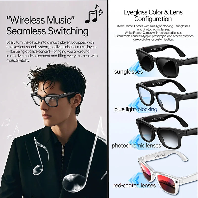 W620 Pro AI Smart Glasses – 4K Camera, Bluetooth 5.3 & Real-Time Translation