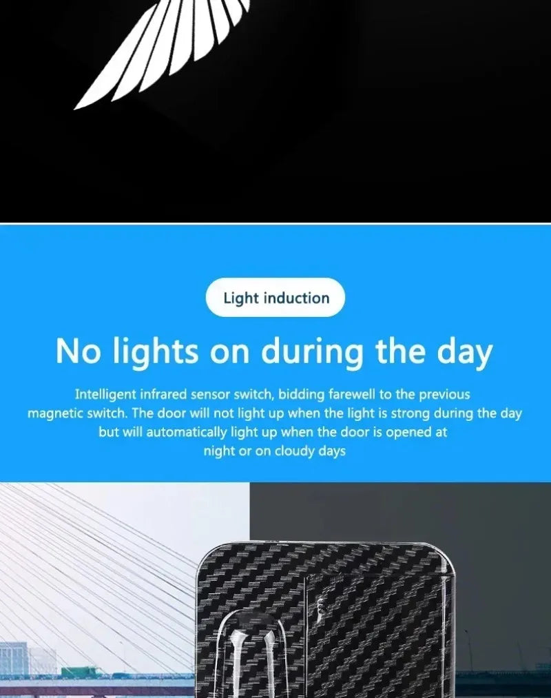 Wireless HD Laser Car Door Projector – Auto Sensor, No Wiring, Battery Powered, 2/4pcs
