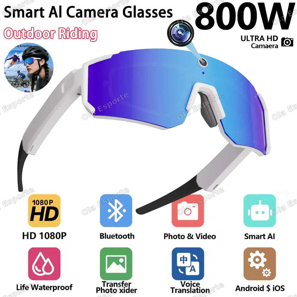Ola Esporte AI Smart Cycling Glasses – 1080P Camera, UV400, Bluetooth 5.3 & AI Translation