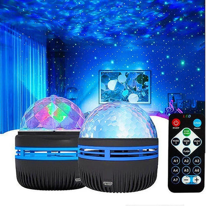 LED Water Ripple & Aurora Projector – 14 Effects, RGB, Remote Control, USB, 7 Colors