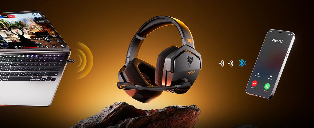 NUBWO G06 Wireless Gaming Headset – 2.4GHz + BT 5.3, 100H Battery, PS5/PS4/PC/Switch