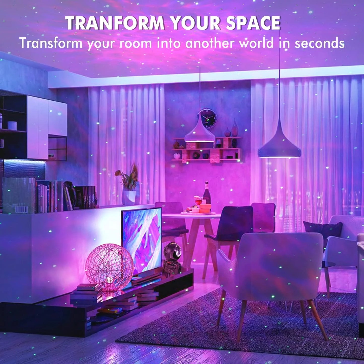 SPAPDVT Astronaut Star Projector Lamp – RGB Night Light, Room Decor, Gift
