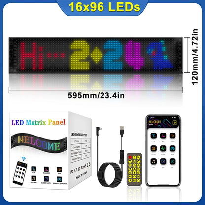 LED Devil Eye Car Display – Programmable RGB Matrix, Bluetooth App Control, IP65, 6 Sizes