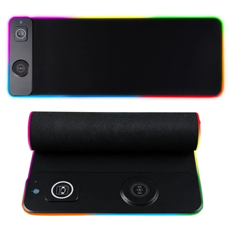 Luxuglow RGB Wireless Charging Mouse Pad – 15W, 800×300mm, 14 Lighting Modes