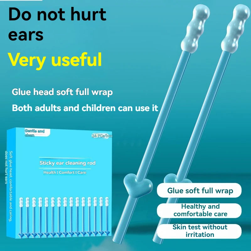Silicone Sticky Ear Wax Remover – Disposable Adhesive Ear Picks for Kids & Adults, S/L Sizes (1 or 3 Pack)