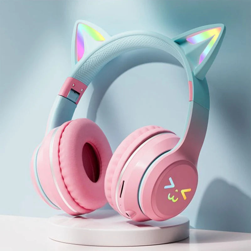 Cat Ear Bluetooth Headset – RGB Lights, Kawaii Design, Gift for Girls, 5 Colors