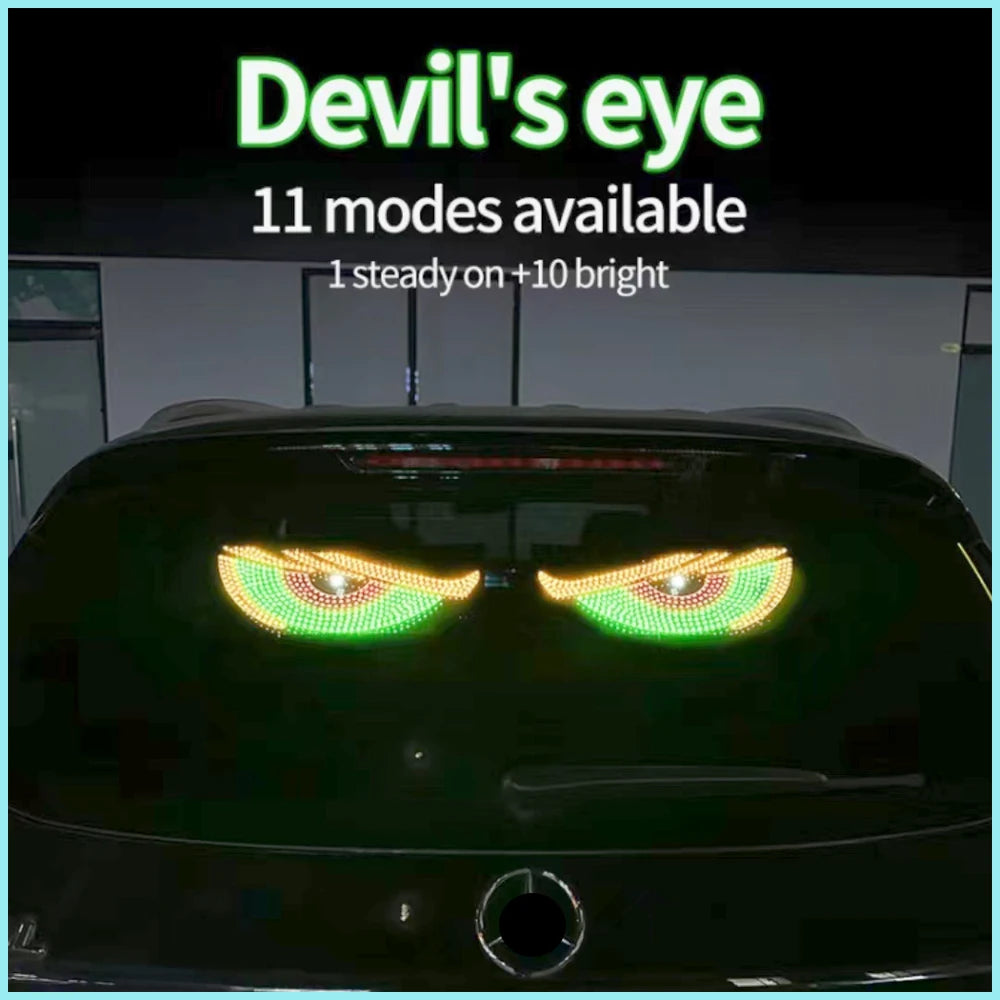 Car Dynamic Eye LED Lights – Flexible Rear Window Display, 12V, 4 Colors