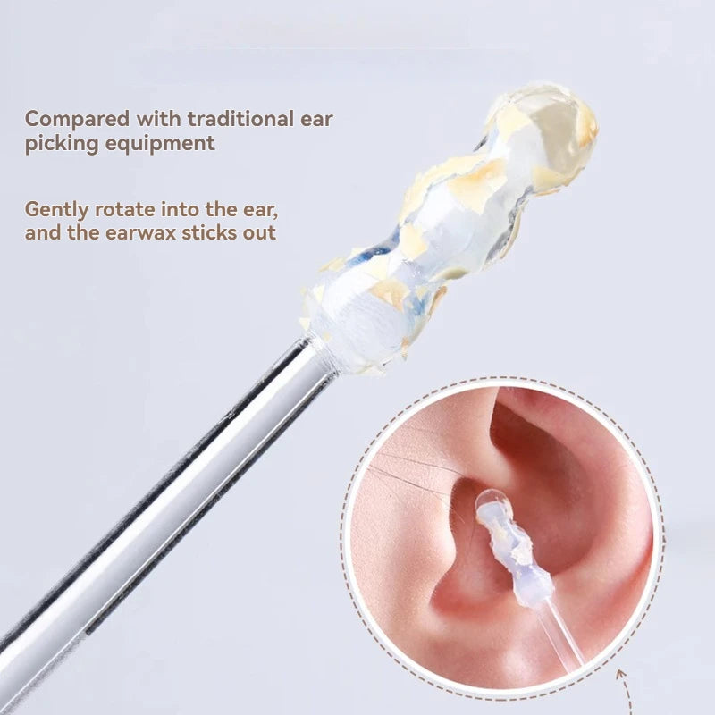 Silicone Sticky Ear Wax Remover – Disposable Adhesive Ear Picks for Kids & Adults, S/L Sizes (1 or 3 Pack)