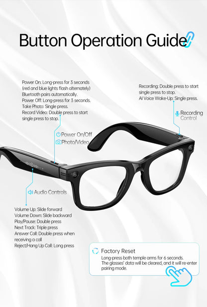 W620 Pro AI Smart Glasses – 4K Camera, Bluetooth 5.3 & Real-Time Translation