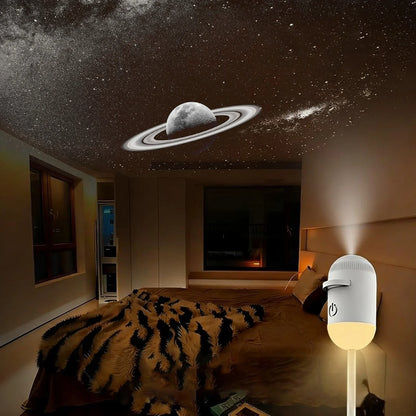 2-in-1 USB Mini Galaxy Star Projector – Night Light, Up to 24 Films, Flexible Gooseneck