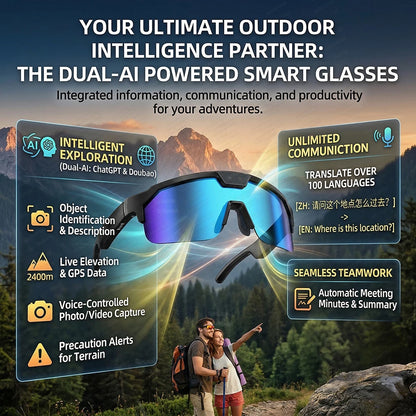 GUHUAVMI Q01 AI Smart Glasses – Dual Camera, 4K Video, Stereo Audio & Real-Time Translation
