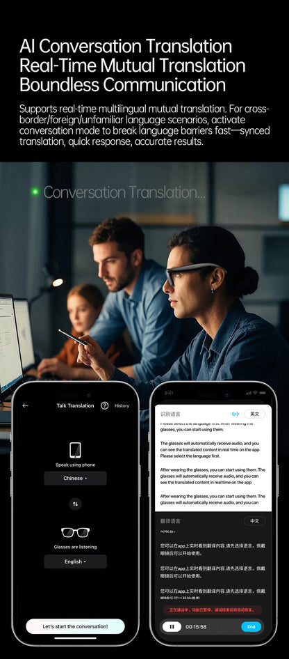 W620 Pro AI Smart Glasses – 4K Camera, Bluetooth 5.3 & Real-Time Translation