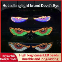 Car Dynamic Eye LED Lights – Flexible Rear Window Display, 12V, 4 Colors