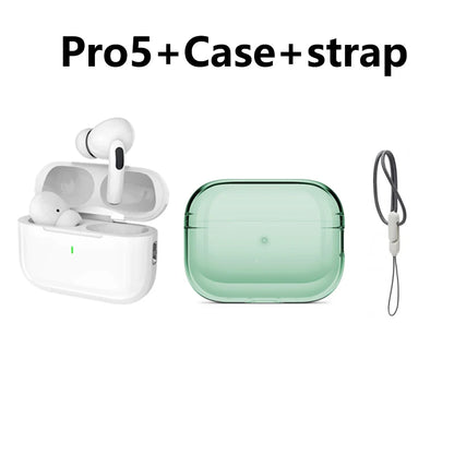 For Air pro5 Wireless Bluetooth Earphone Headset TWS Max With case Earbuds Noise Cancelling Headset For iPhone Android Headphone