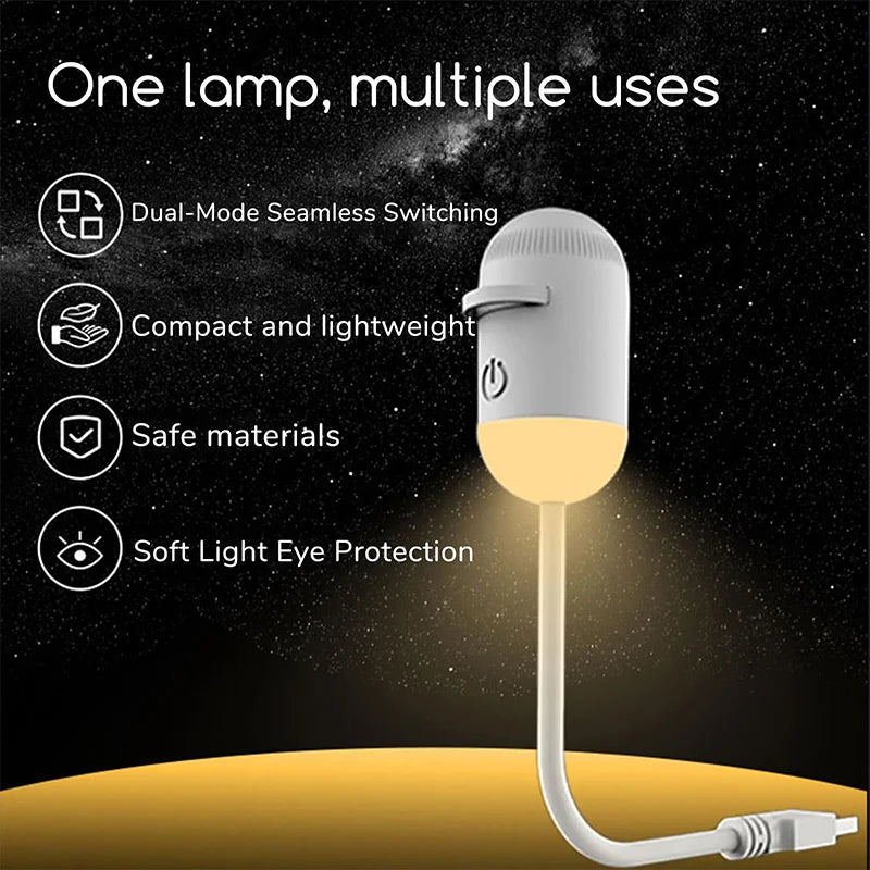 Dual-Mode Mini Galaxy Projector – Night Light + Starry Sky, Warm Atmosphere, Up to 24 Slides