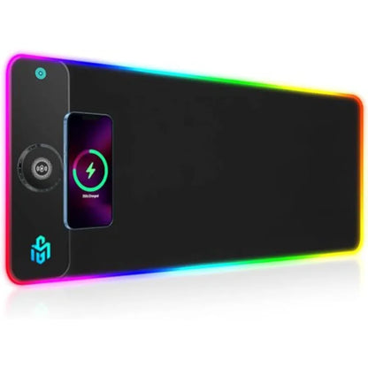RGB Gaming Mouse Pad – 15W Wireless Charging, 800×300mm, 10 LED Modes, Non-Slip