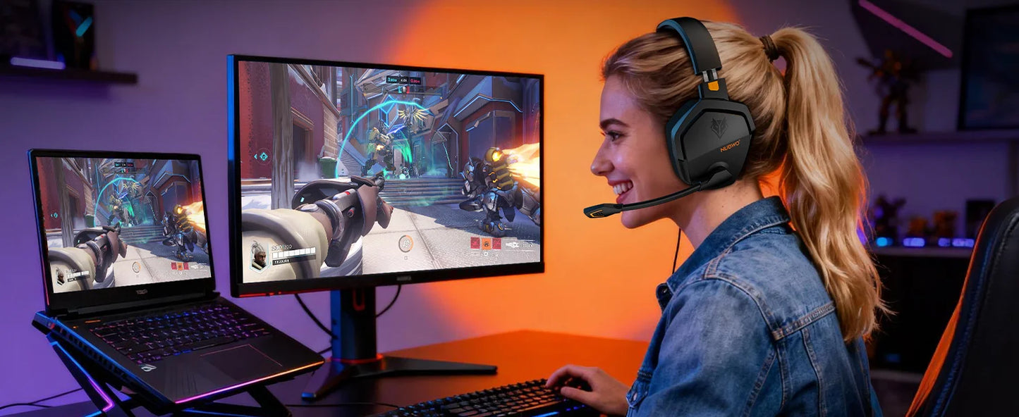 NUBWO G06 Wireless Gaming Headset – 2.4GHz + BT 5.3, 100H Battery, PS5/PS4/PC/Switch