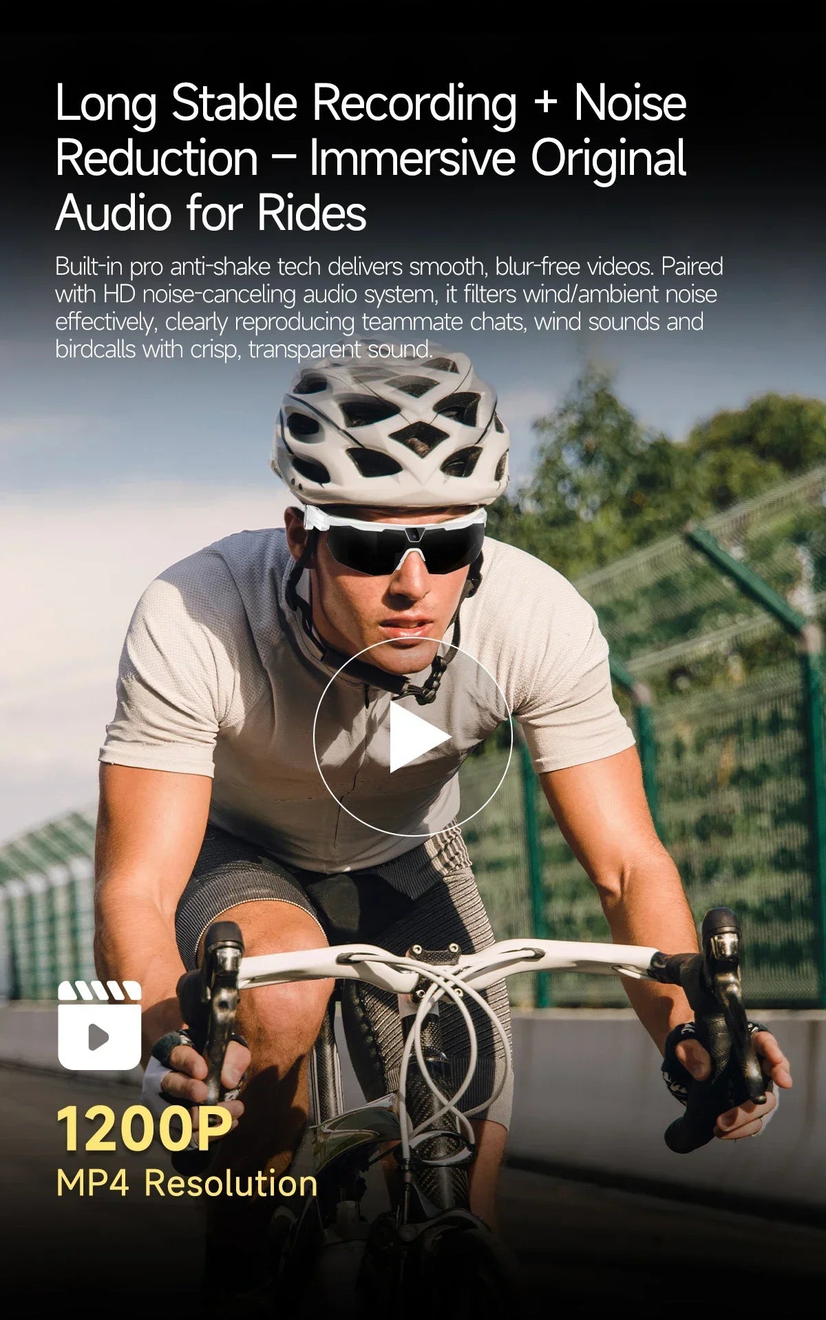 yaocx W640 AI Smart Sports Glasses – 32MP Camera, IP66, Bluetooth 5.3 & Real-Time Translation
