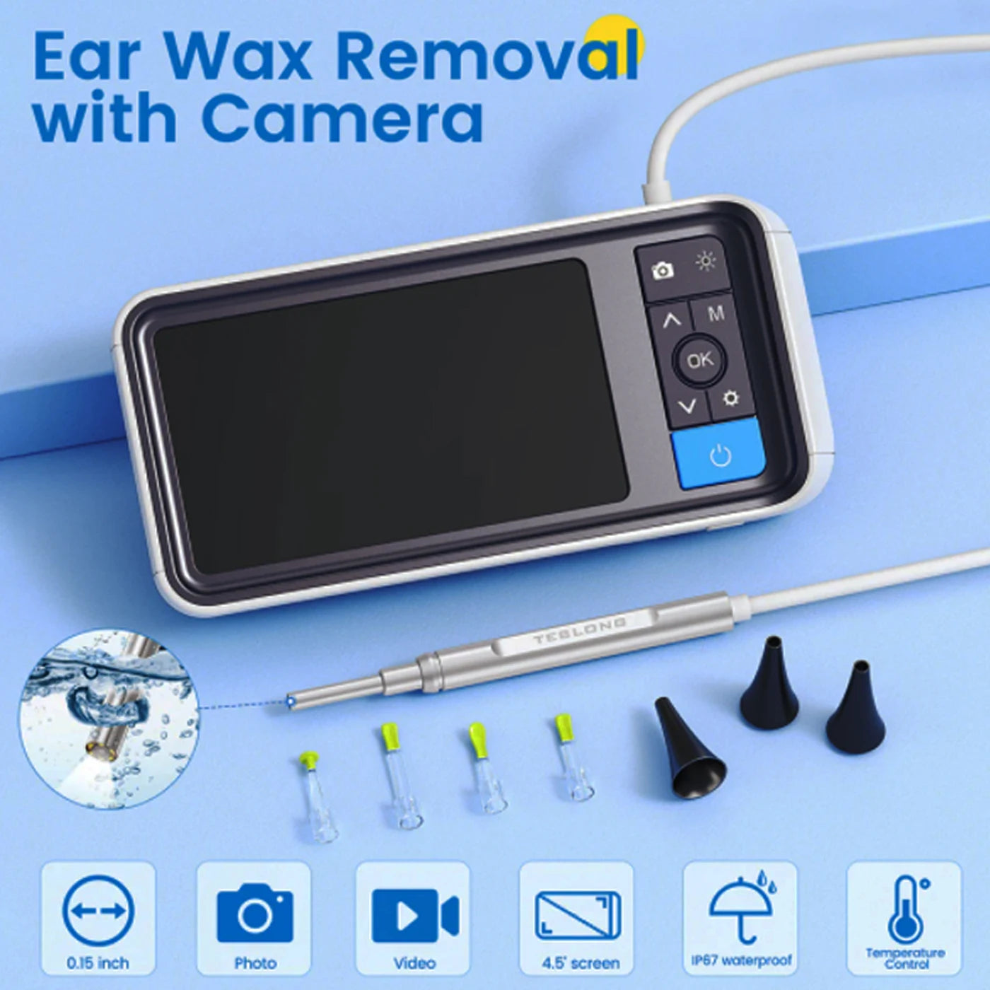 Digital Otoscope with 3.9mm Lens & HD Camera – Ear Wax Removal Tool for Kids & Adults