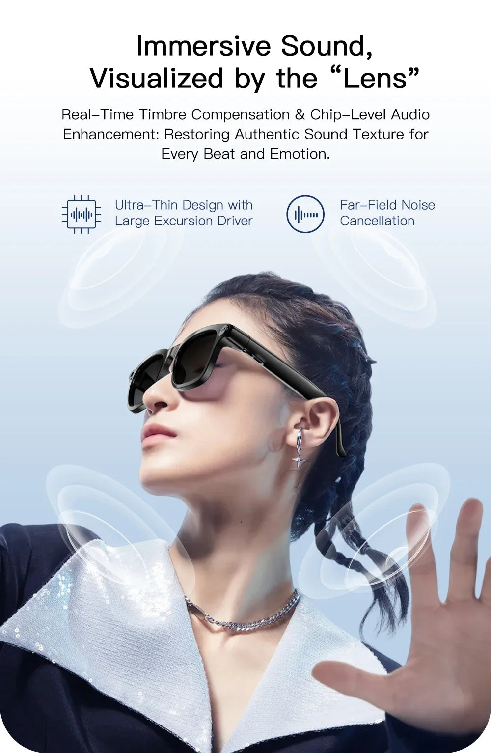 AI Smart Glasses M08 – HD Camera, Translation & Voice Assistant