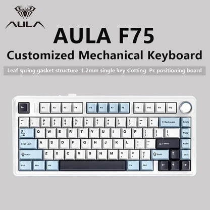 AULA F75 Mechanical Gaming Keyboard – 75%, Triple Mode, RGB, Hot-Swap, Gasket Mount