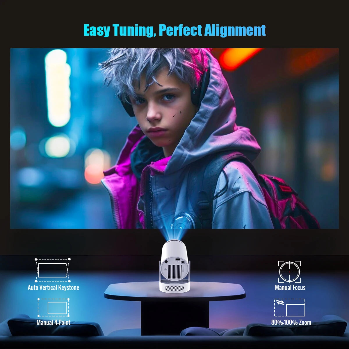 Magcubic HY300 Pro+ Mini Projector – 290 ANSI, Android 14, WiFi 6, 8K, BT 5.4