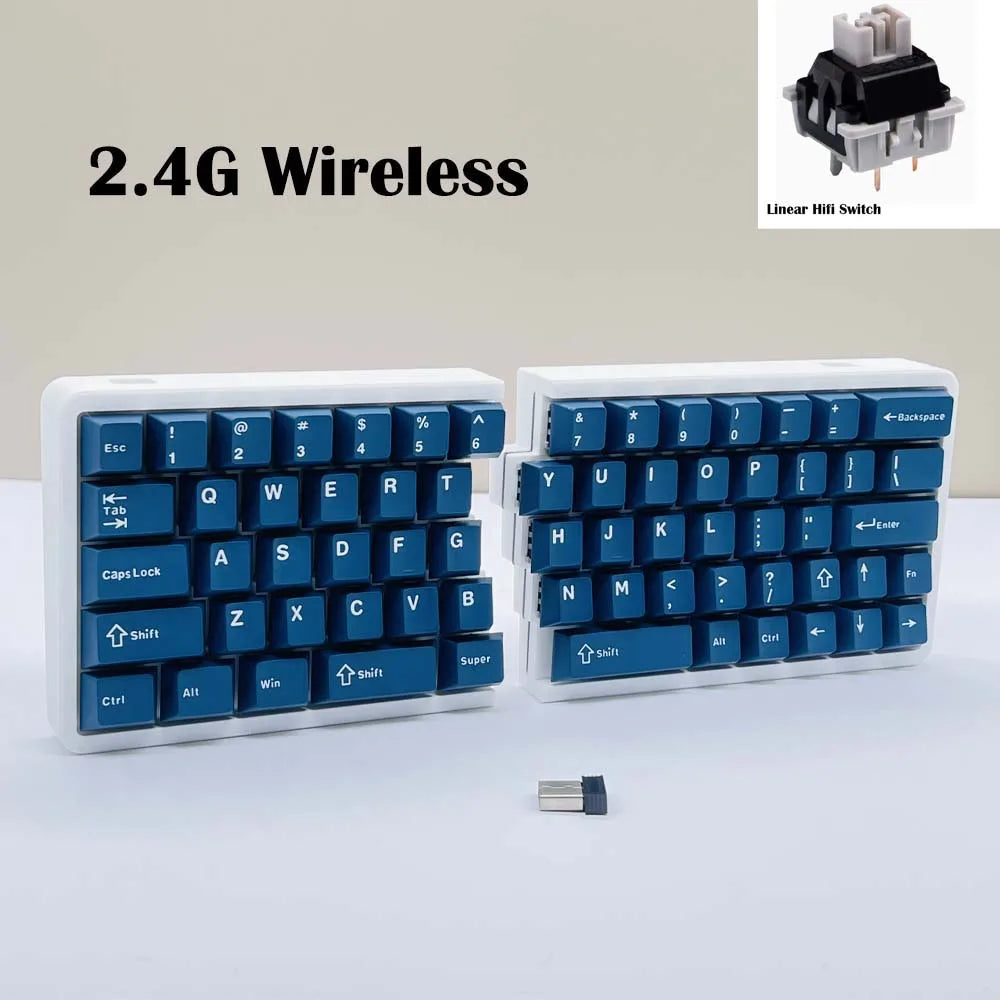 SZRKBD W64 Split Ergonomic Mechanical Keyboard – 2.4G Wireless, Hot-Swap, VIAL