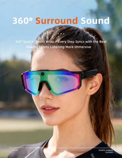 Ola Esporte AI Smart Cycling Glasses – 1080P Camera, UV400, Bluetooth 5.3 & AI Translation