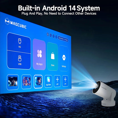 Magcubic HY300 Pro+ Mini Projector – 290 ANSI, Android 14, WiFi 6, 8K, BT 5.4
