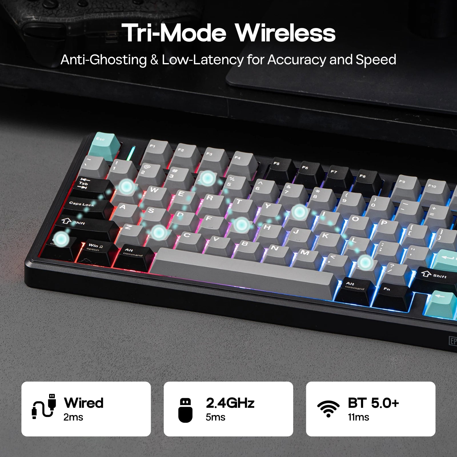 EPOMAKER TH80 V2 Mechanical Keyboard – 75%, Tri-Mode, 8000mAh, Gasket Mount, RGB