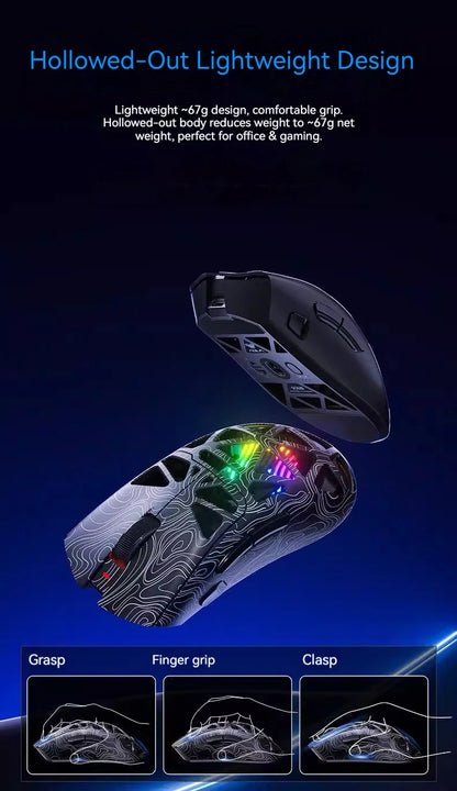 AULA SC620 Wireless Gaming Mouse – PAW3311, Tri-Mode, 12800 DPI, Hollow Design