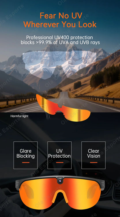 Ola Esporte AI Smart Cycling Glasses – 800MP Sony Camera, 1200P Video & Real-Time Translation