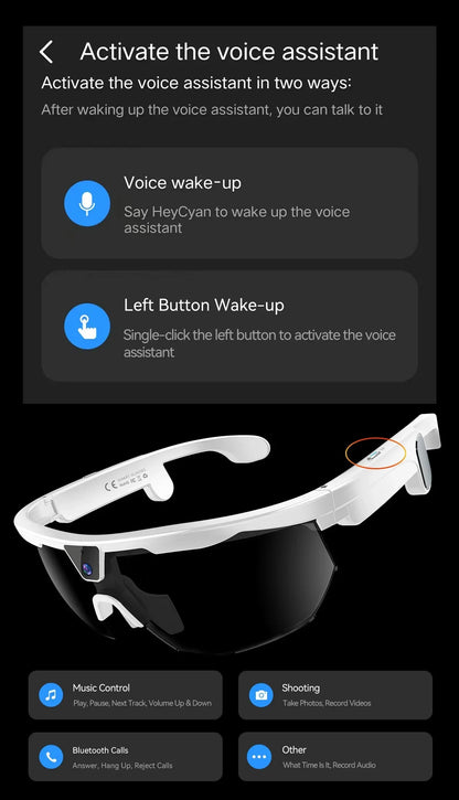 yaocx W640 AI Smart Sports Glasses – 32MP Camera, IP66, Bluetooth 5.3 & Real-Time Translation